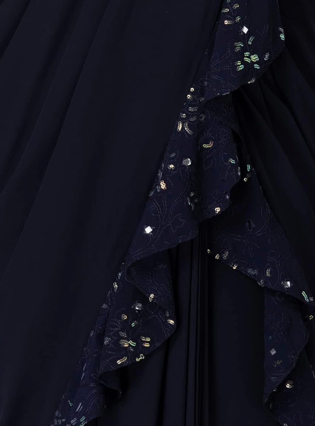 Indira Women's Sequin Embroidered Ruffled Pre-Stitched Saree by Indya