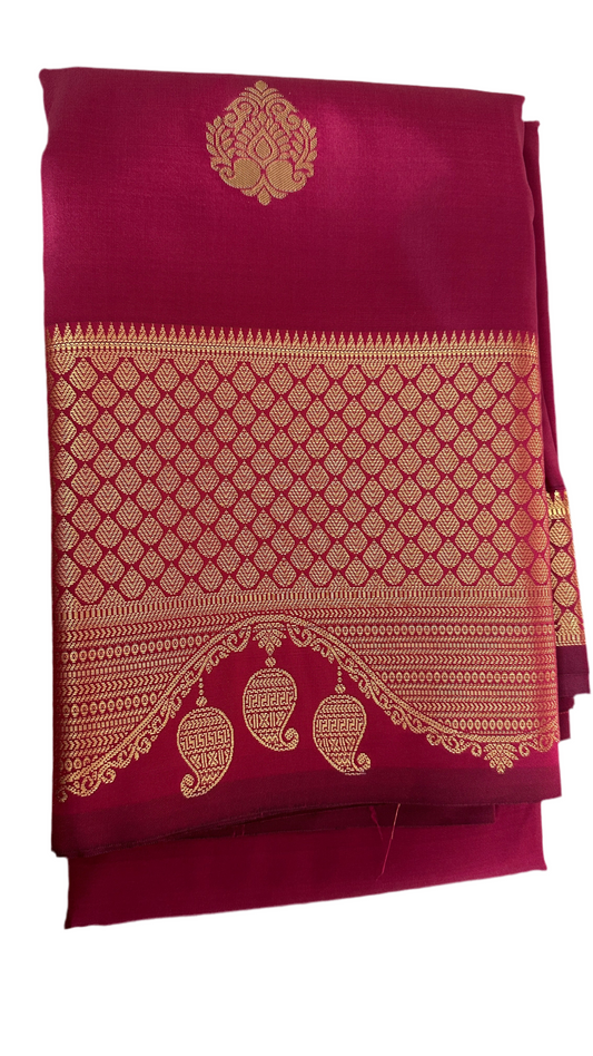 Aradhna Maroon Semi Silk Sari